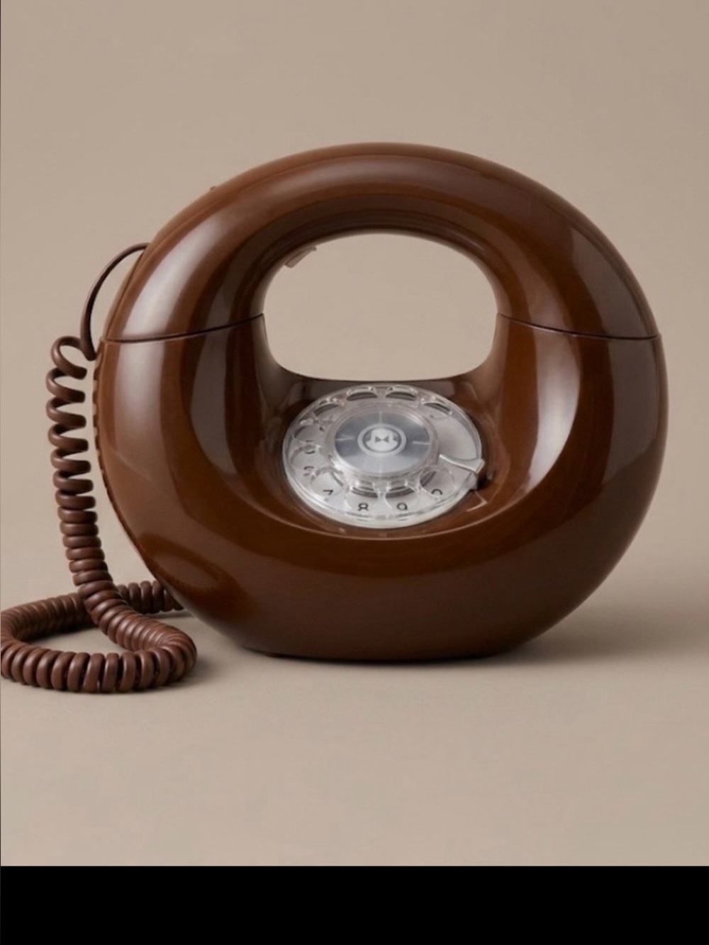 8 x 7 Vintage Brown Retro Rotary Phone